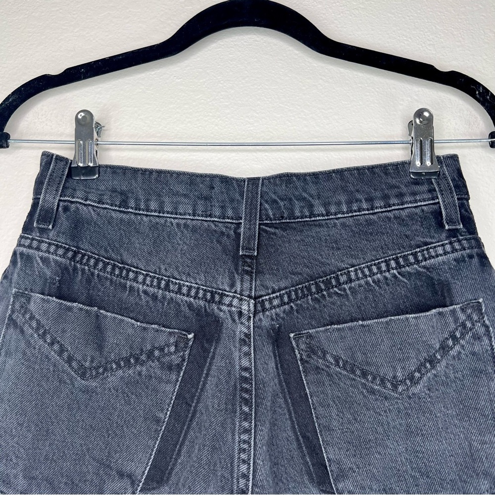 Derek Lam 10 Crosby DREW Two-Tone Black Denim High Rise Cut Off Jean Shorts - Picture 12 of 14